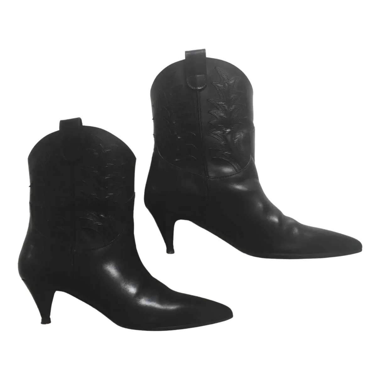 Leather cowboy boots Saint Laurent
