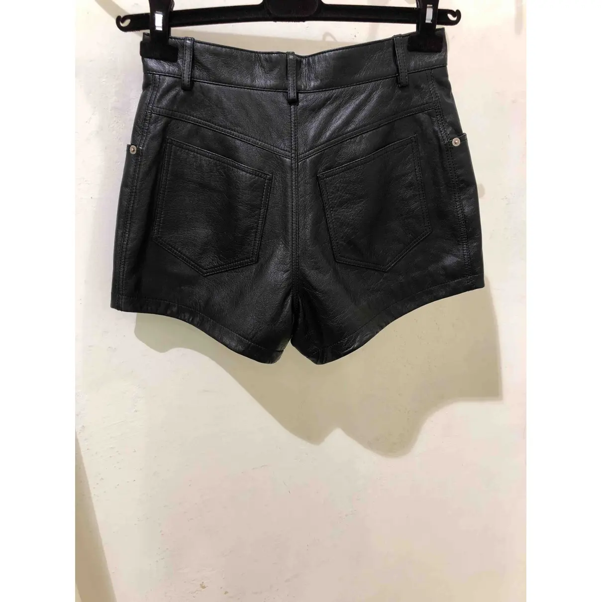 Saint Laurent Leather mini short for sale