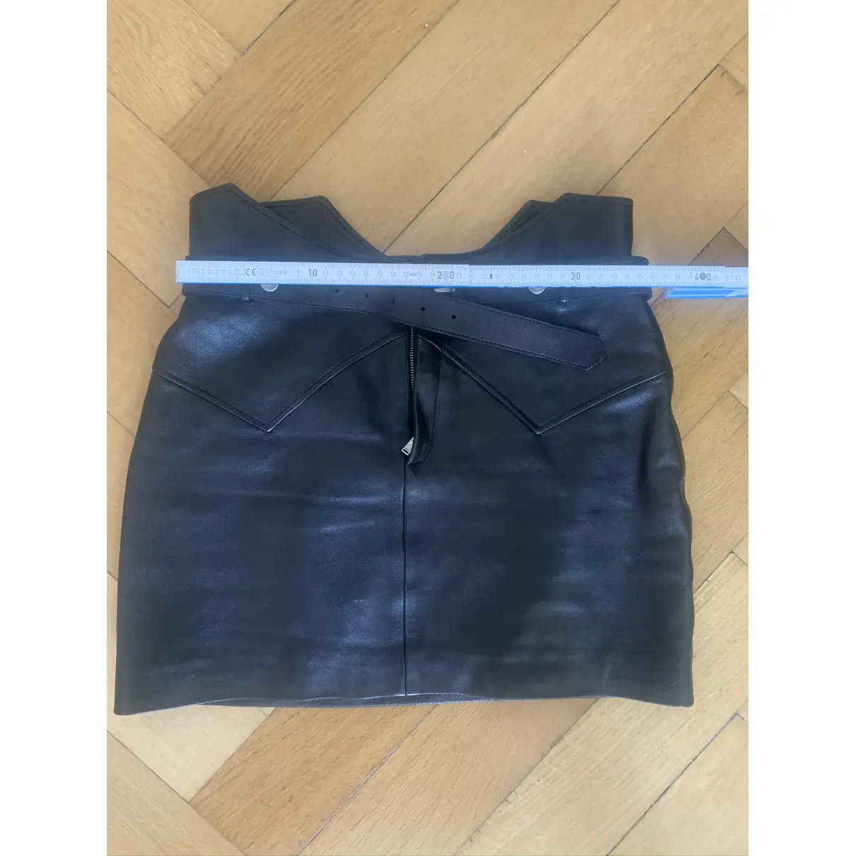 Leather mini skirt Saint Laurent