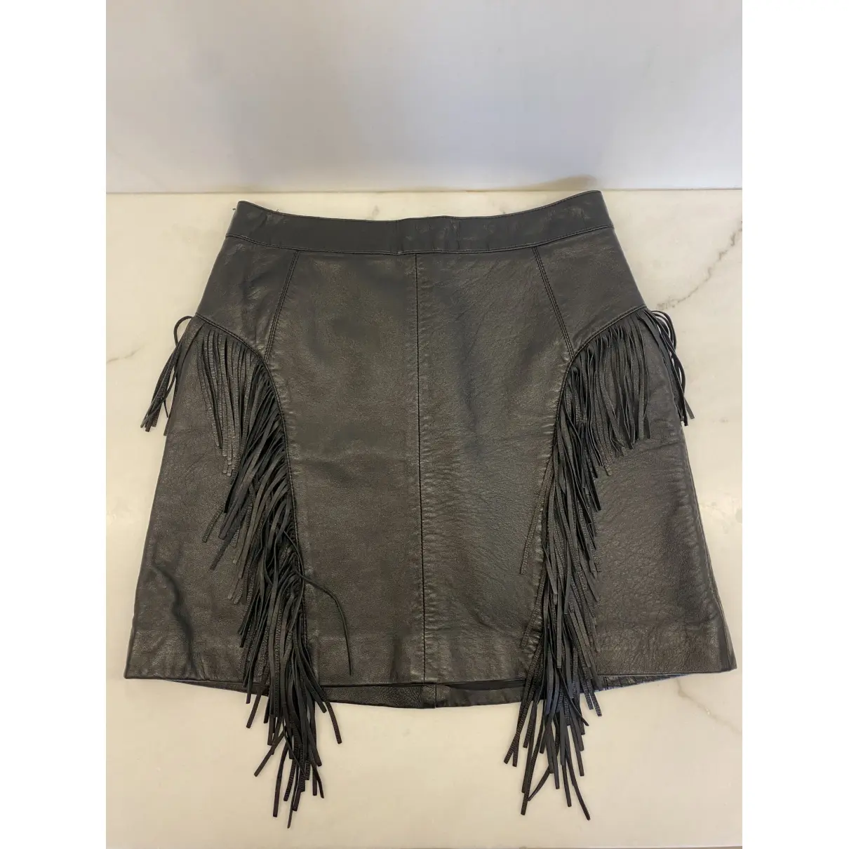 Leather mini skirt Saint Laurent