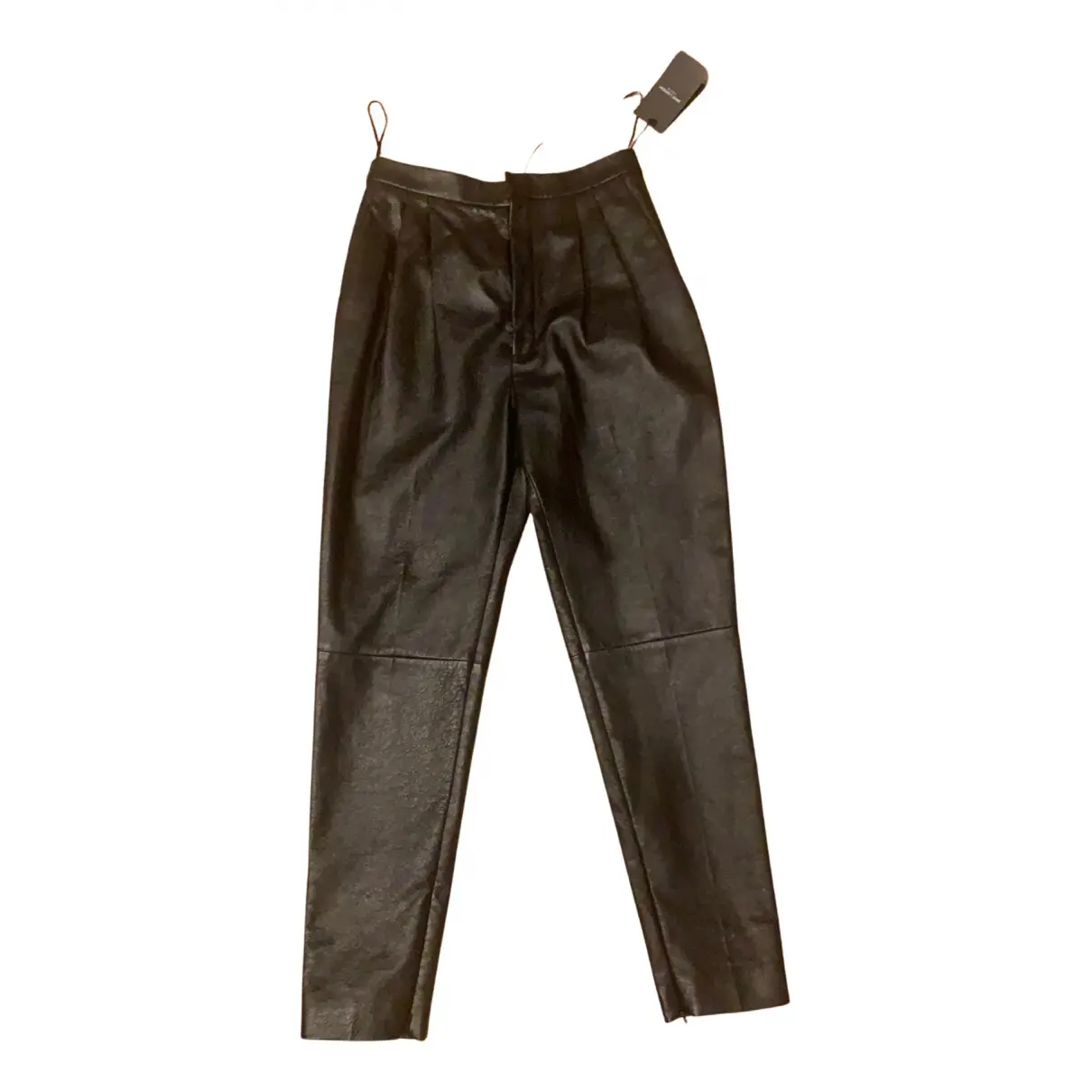 Leather straight pants Saint Laurent