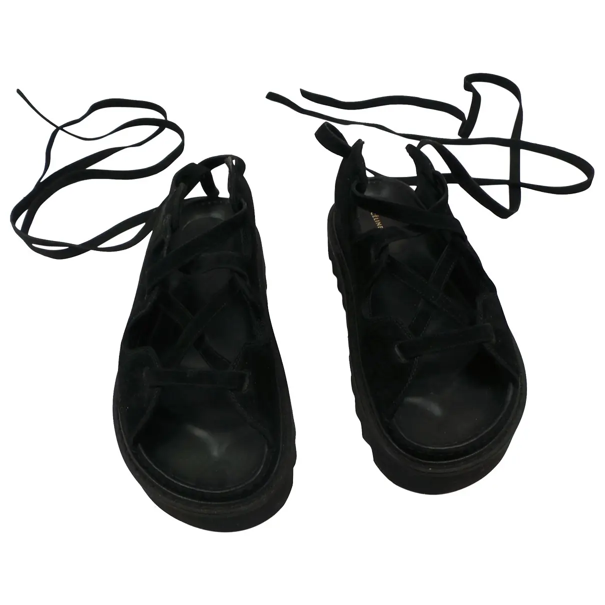 Black Leather Sandals Celine