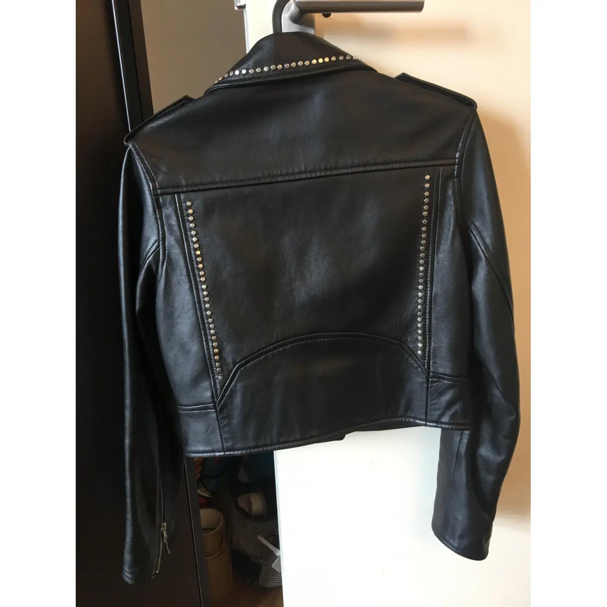 Buy Sandro Leather biker jacket online