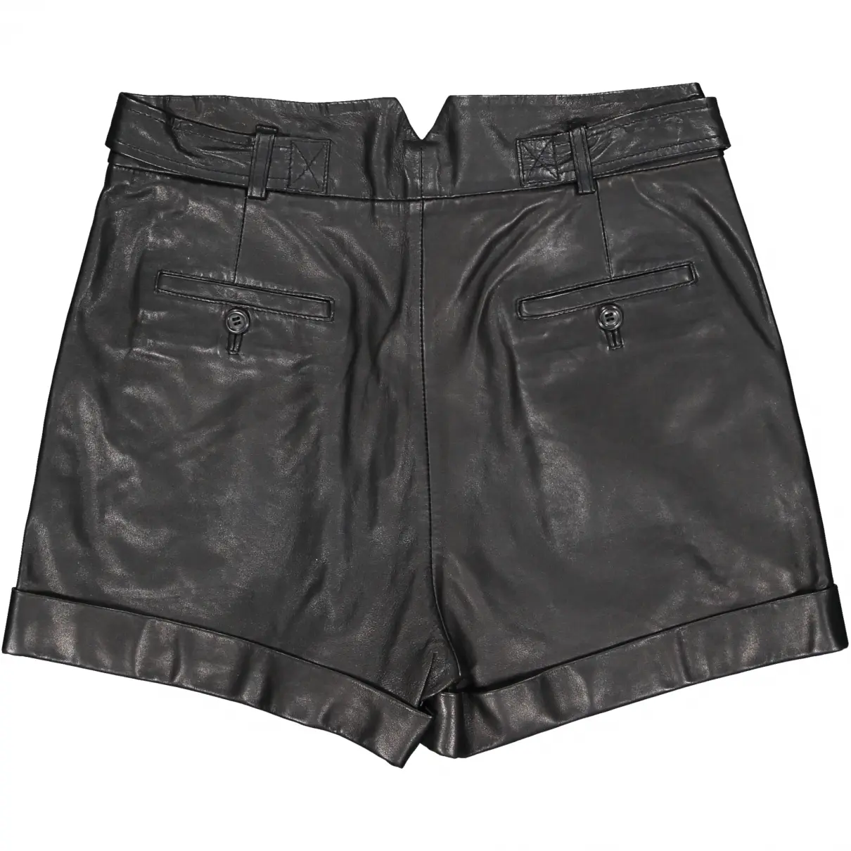 Sandro Black Leather Shorts for sale