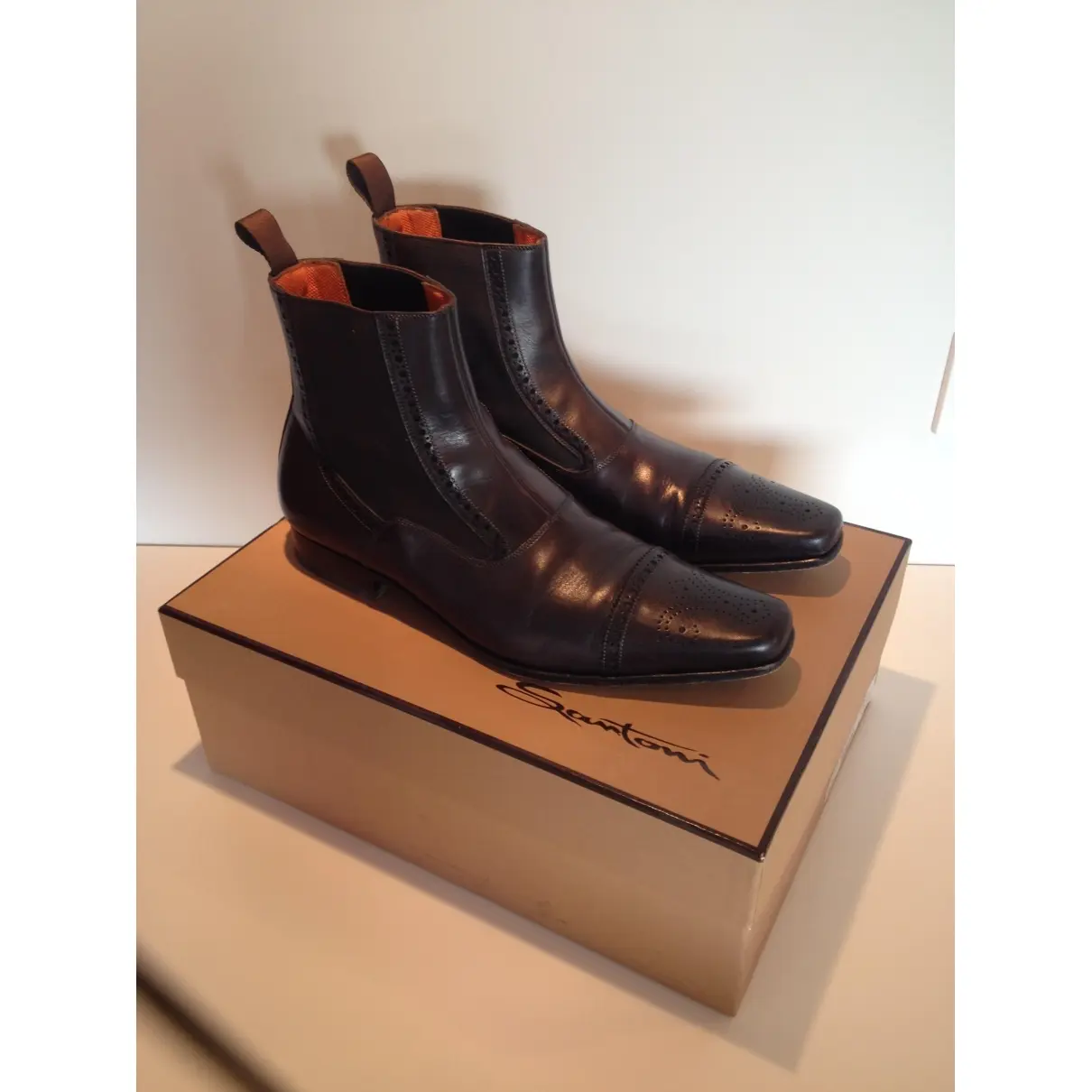 Santoni Leather boots for sale