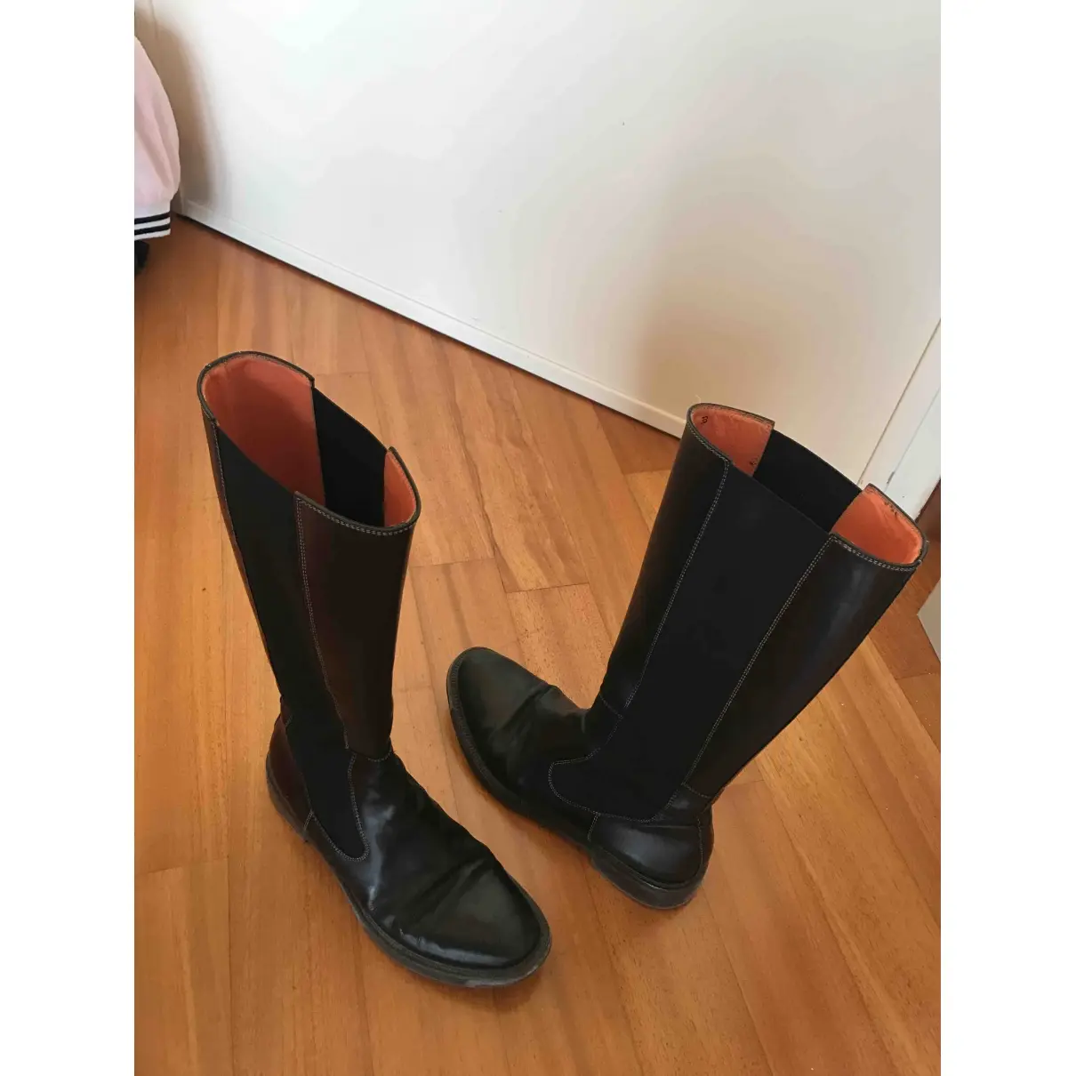 Santoni Leather riding boots for sale