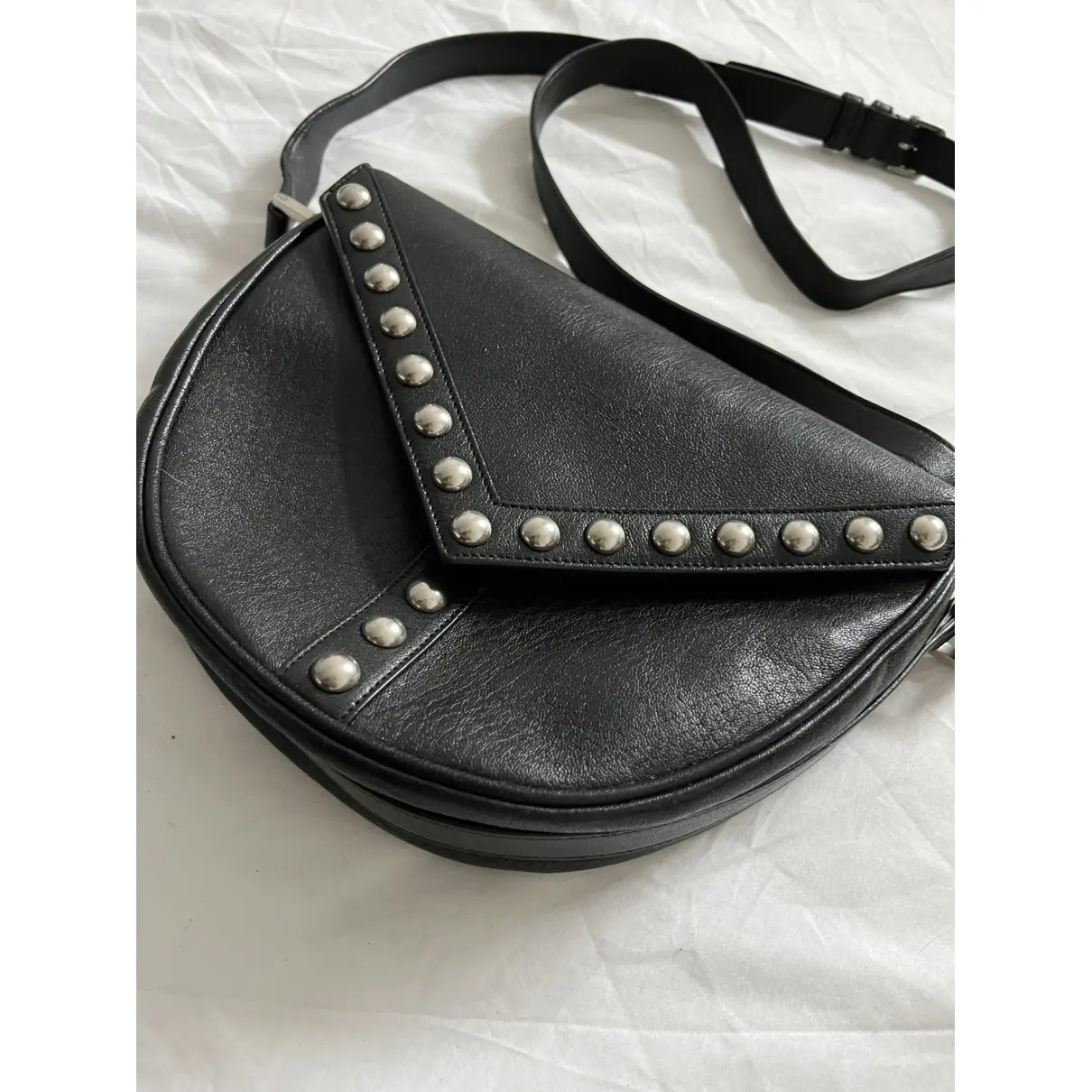Buy Saint Laurent Satchel Y studs leather crossbody bag online