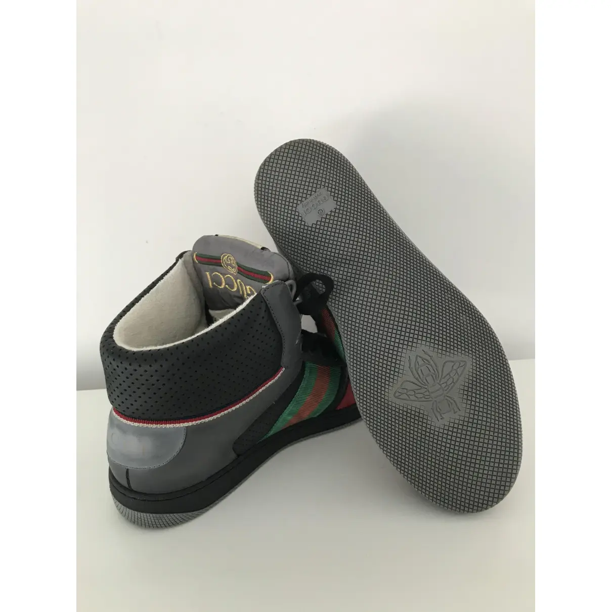 Screener leather high trainers Gucci