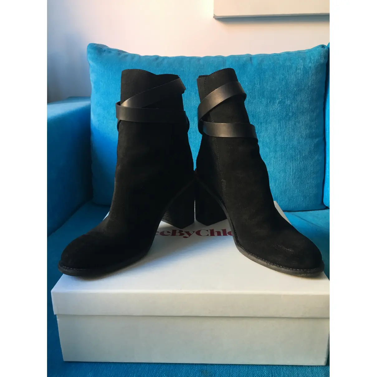 Buy See by Chloé Leather buckled boots online