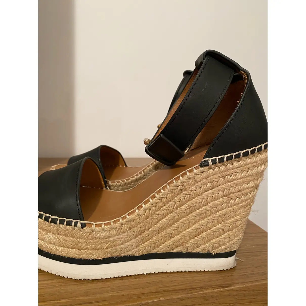 Buy See by Chloé Leather espadrilles online