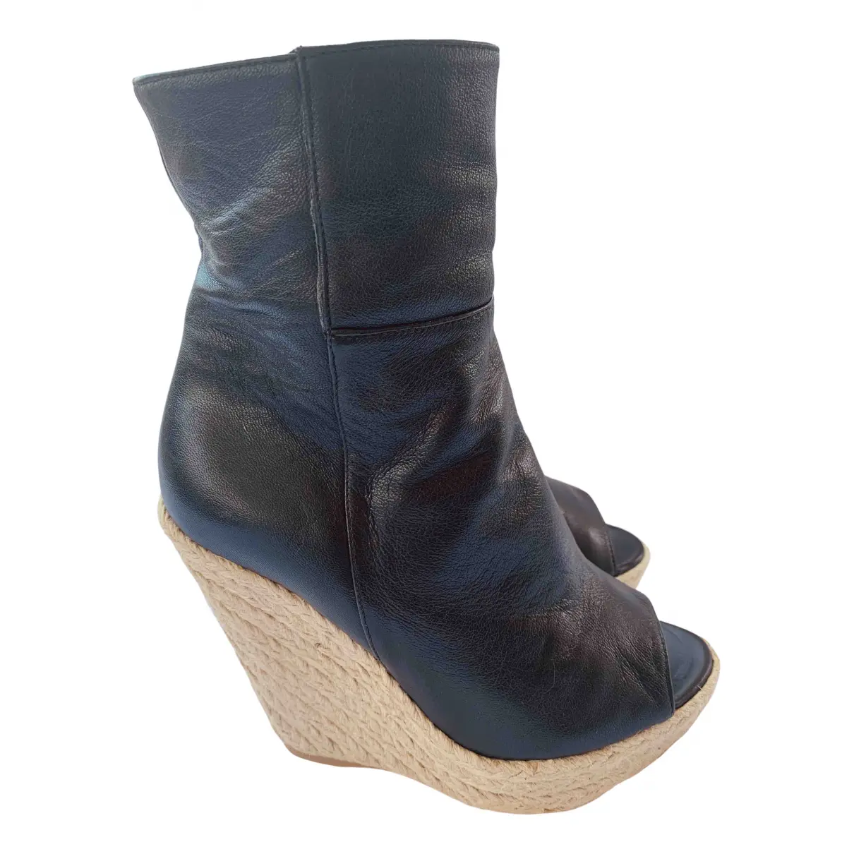 Leather open toe boots Sergio Rossi