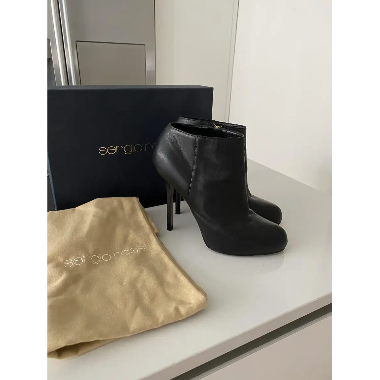 Buy Sergio Rossi Leather ankle boots online