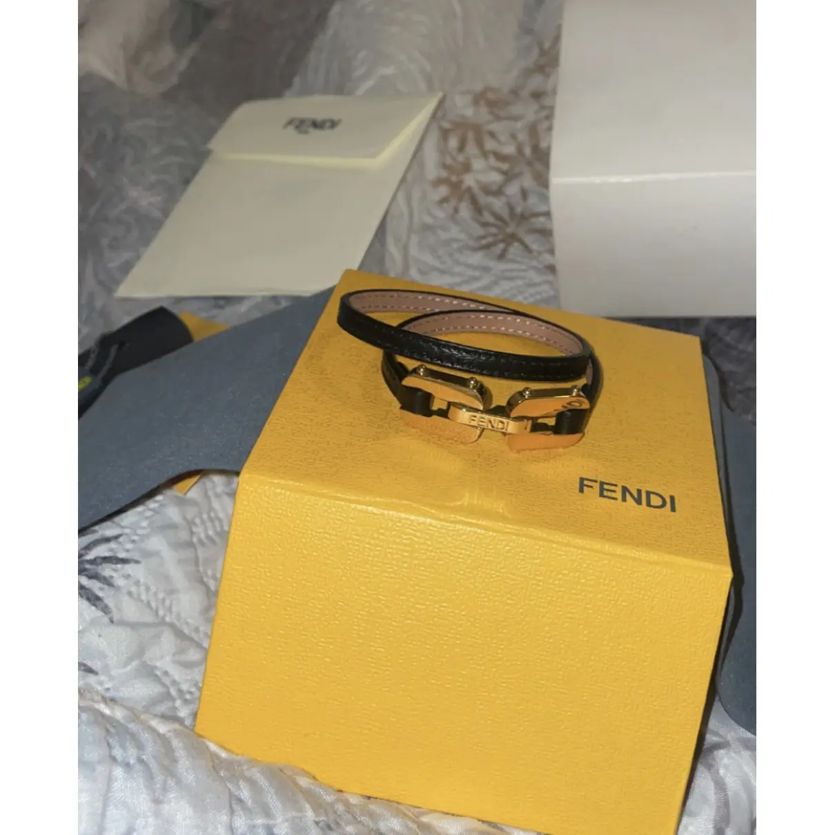 Buy Fendi Serrure leather bracelet online