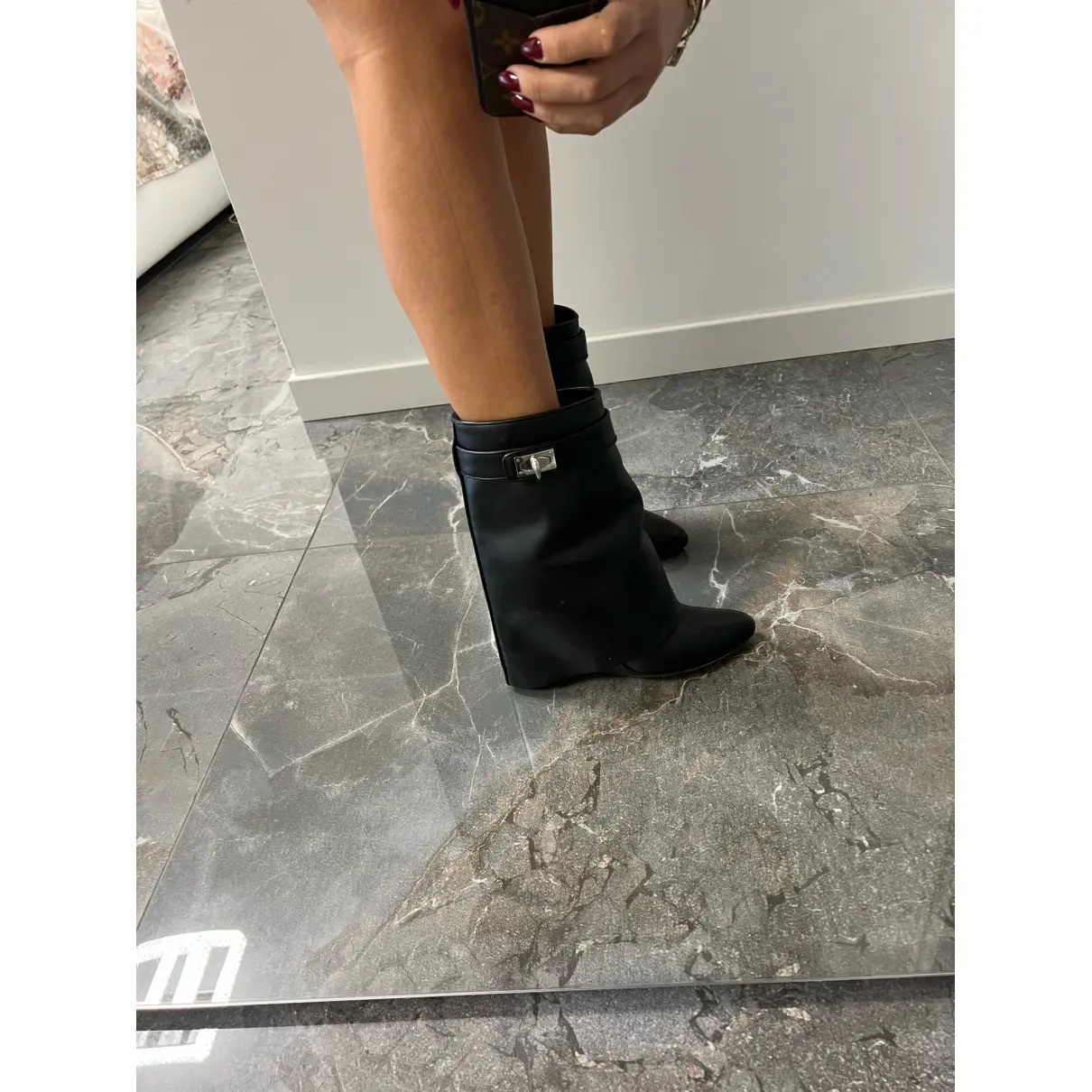 Shark leather ankle boots Givenchy