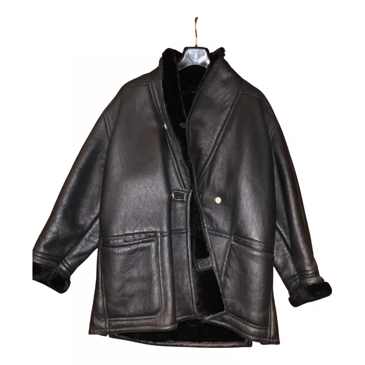 Leather coat Shearling