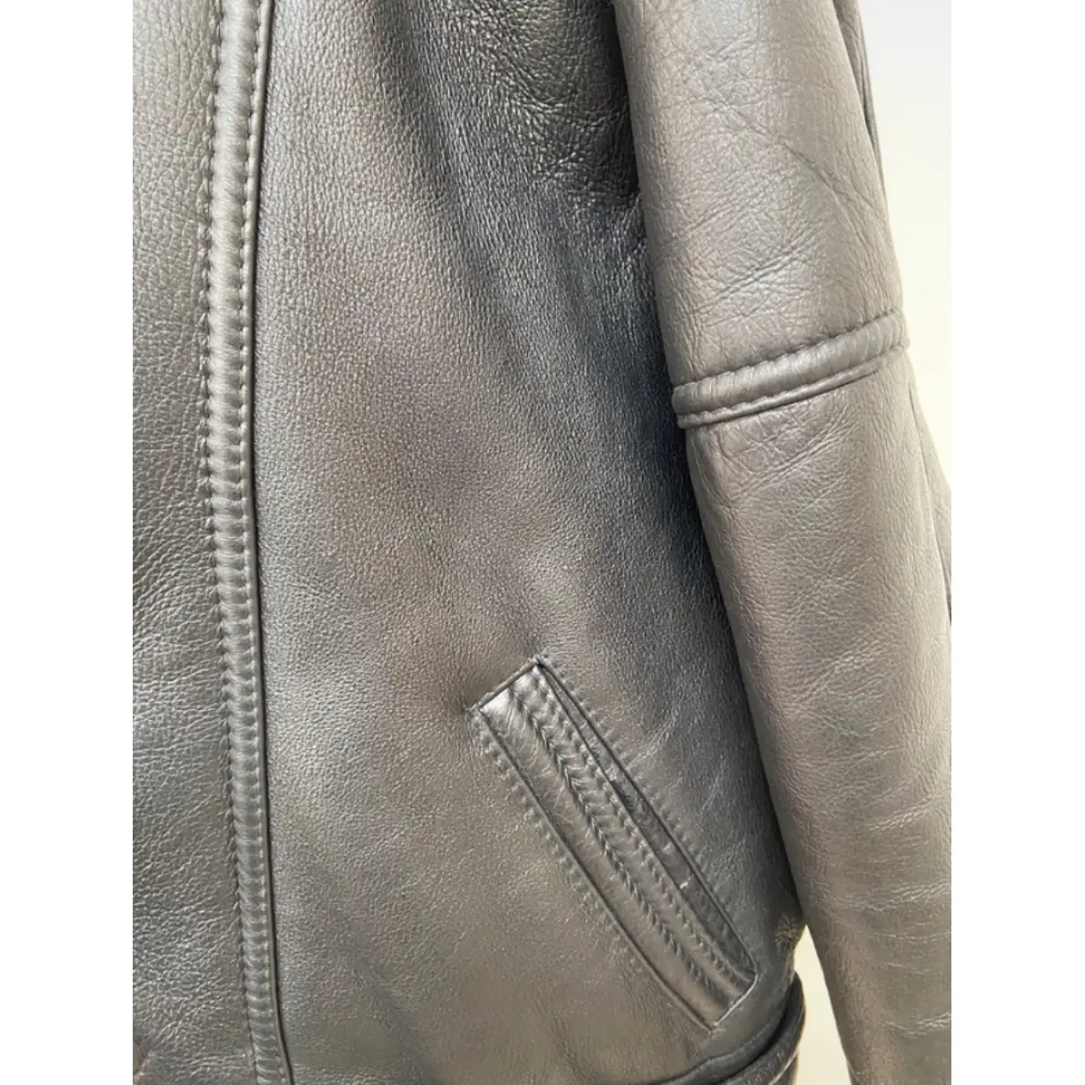 Leather peacoat Shearling - Vintage