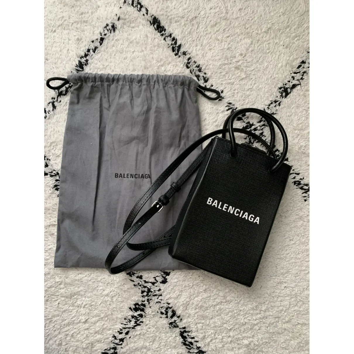 Buy Balenciaga Shopping Phone Holder leather bag online