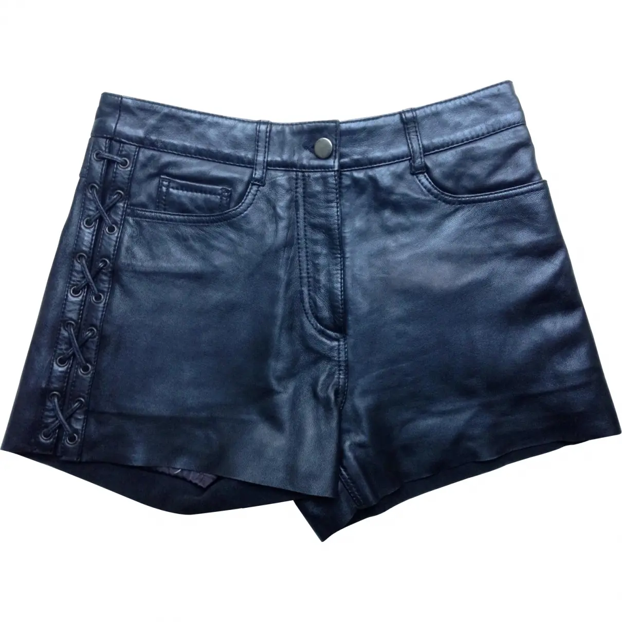 Black Leather Shorts Sandro