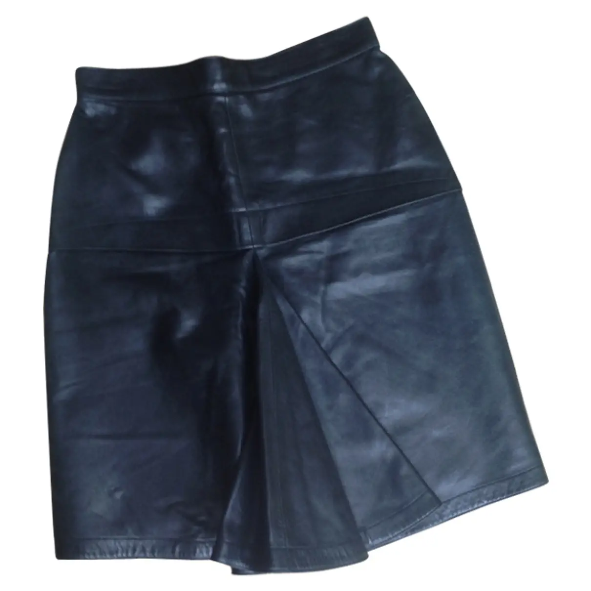 Black Leather Skirt Alaïa - Vintage