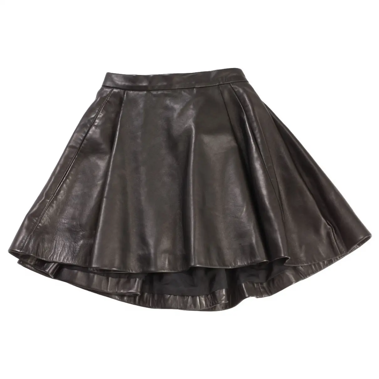 Black Leather Skirt Balmain