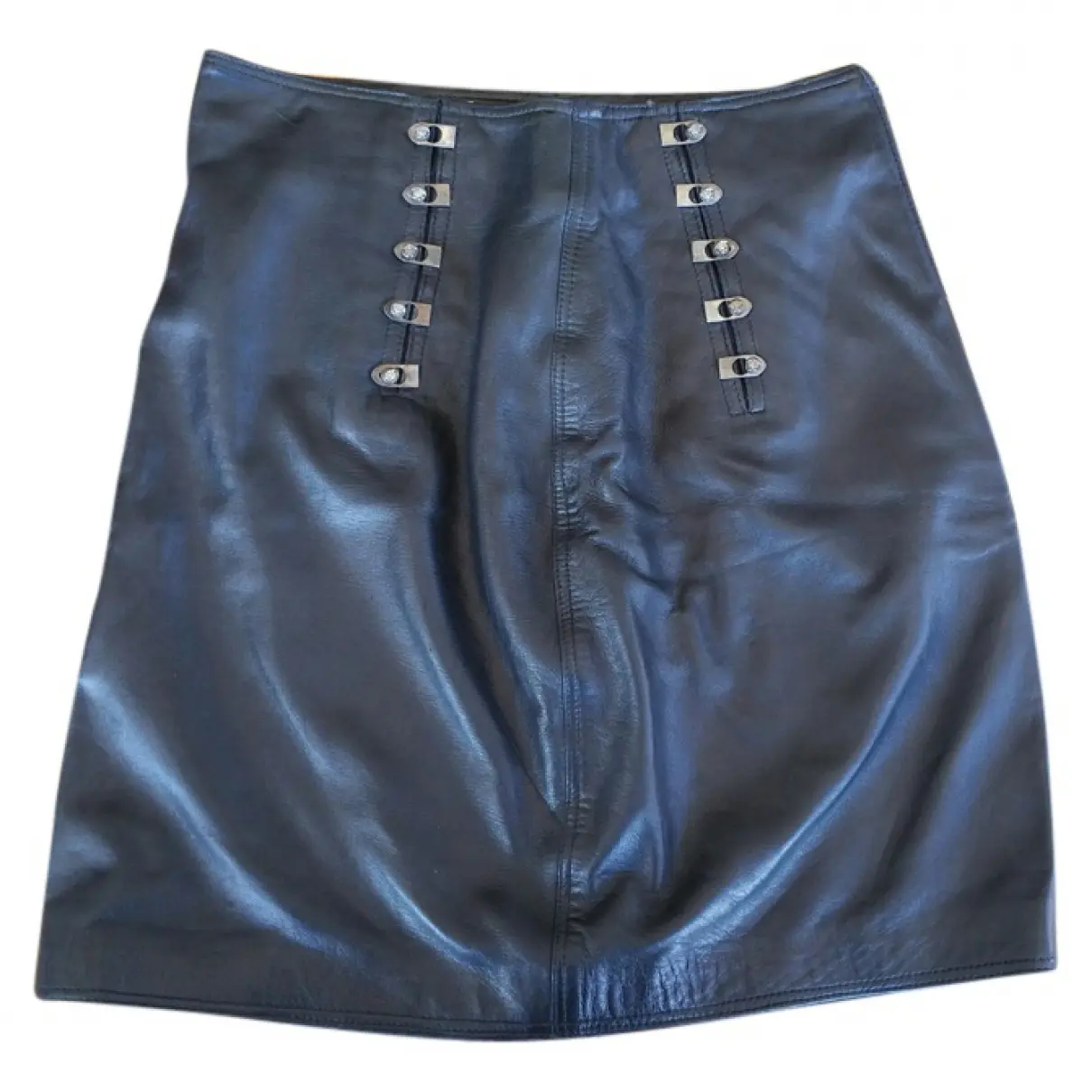 Black Leather Skirt Gianni Versace