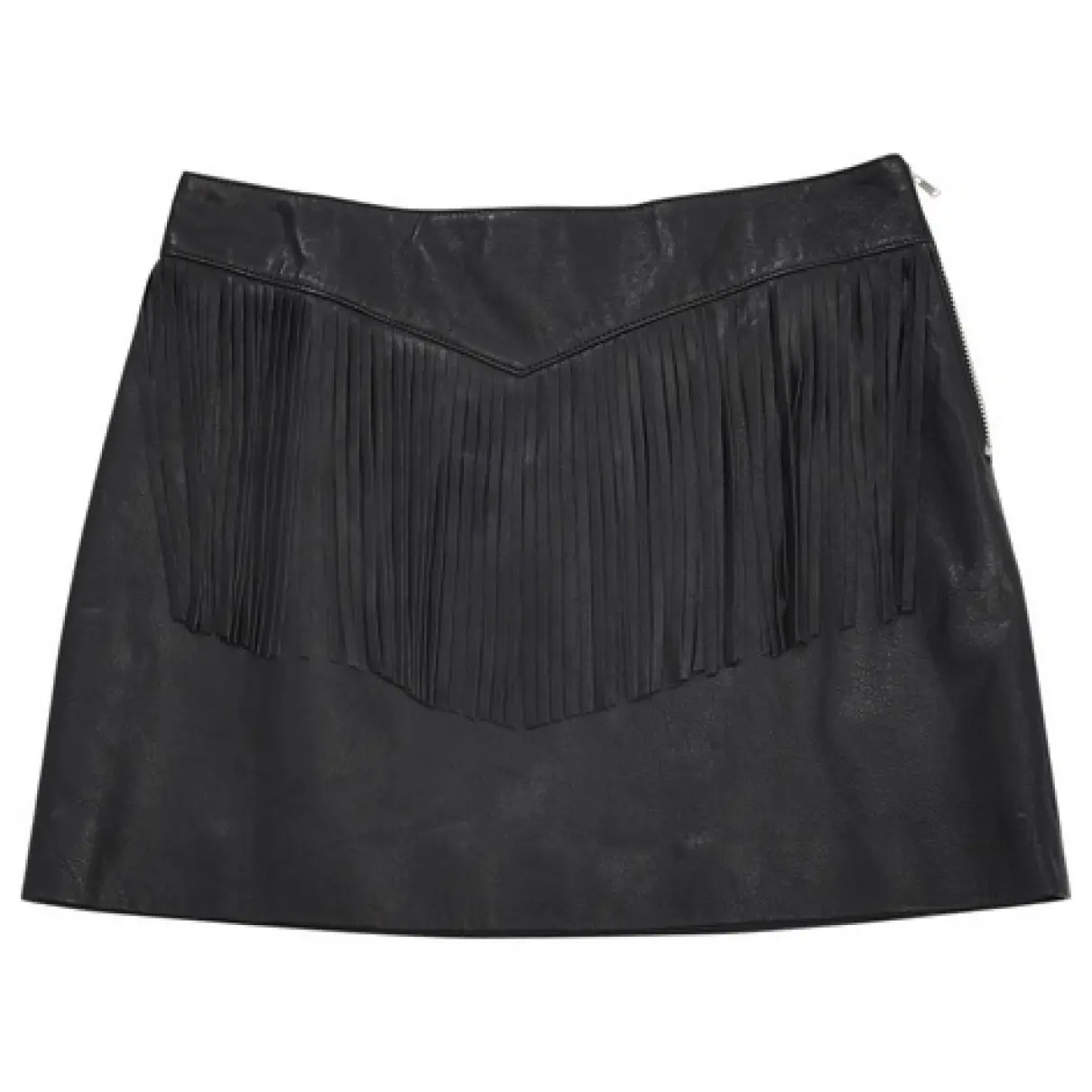 Black Leather Skirt Saint Laurent