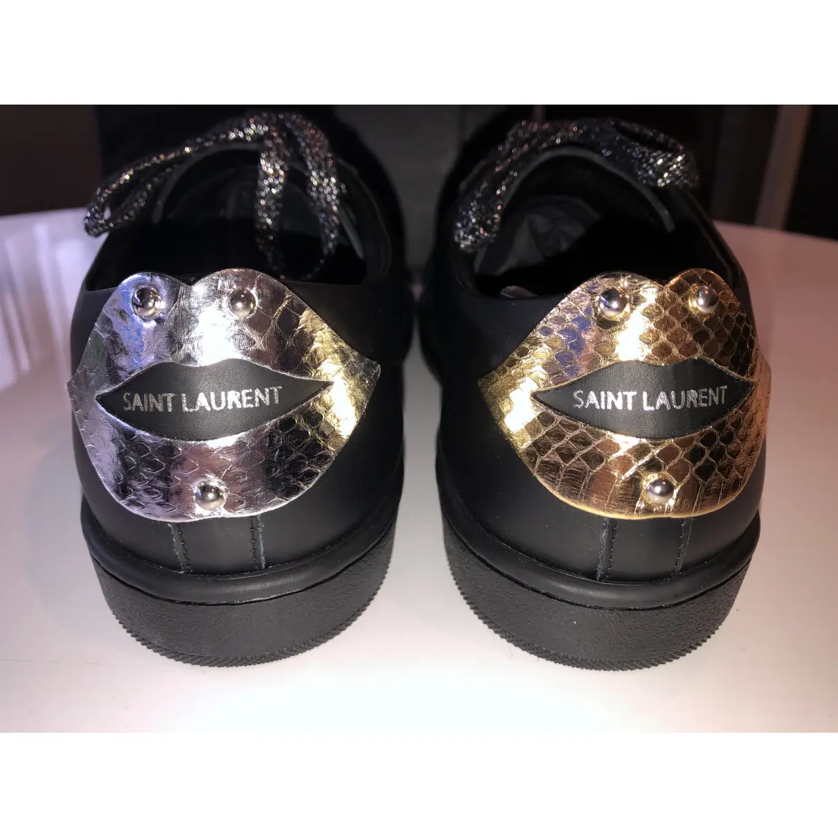Buy Saint Laurent SL/01 leather low trainers online
