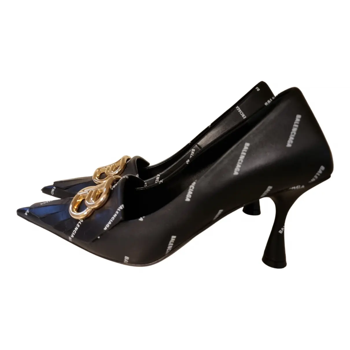Slash Logo leather heels Balenciaga