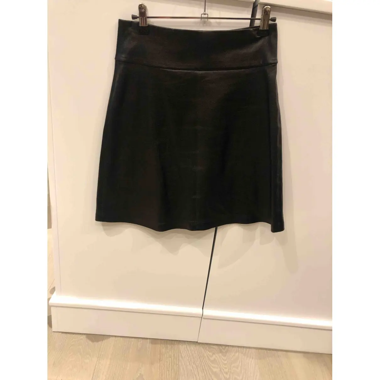 Sonia Rykiel Leather mini skirt for sale - Vintage