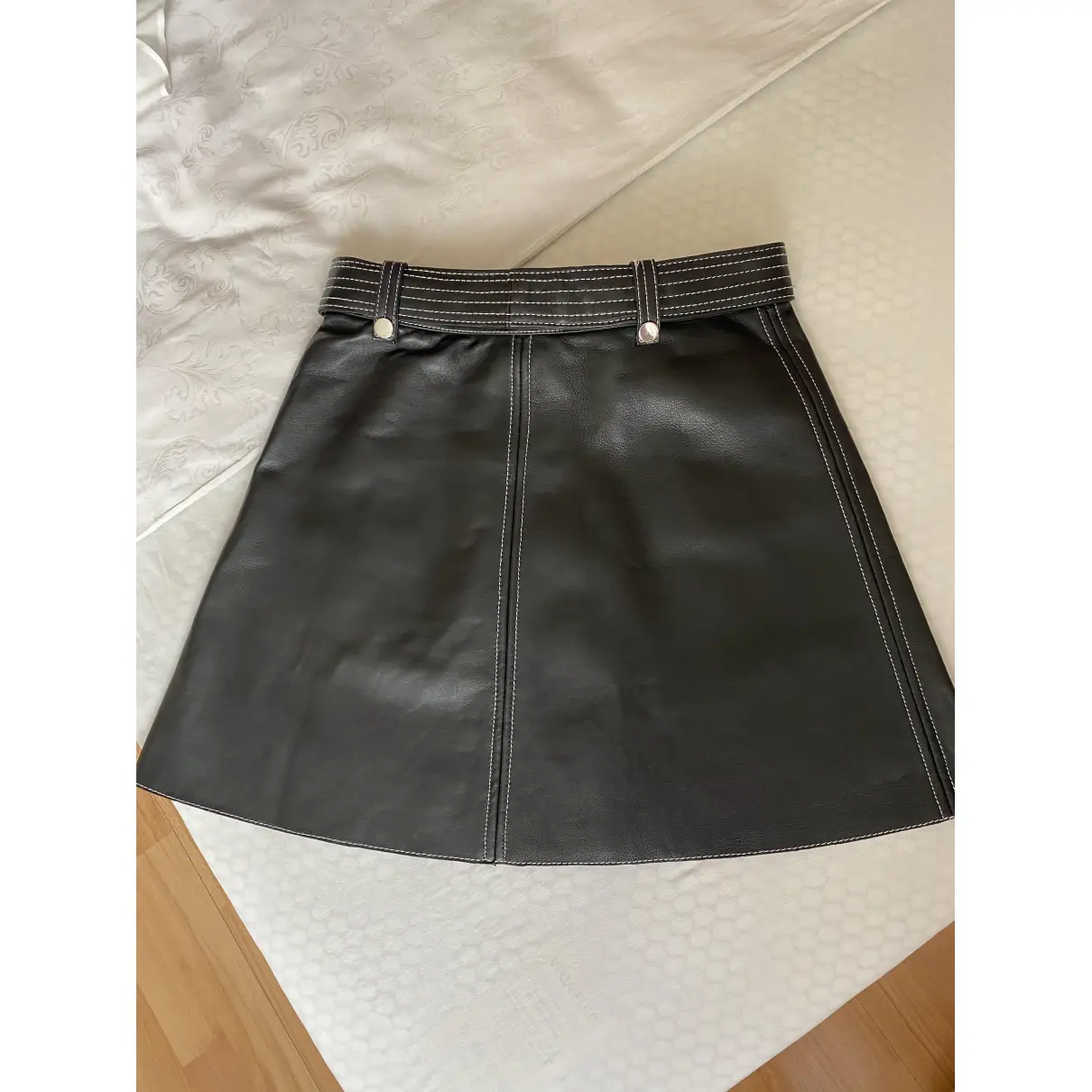 Buy Maje Spring Summer 2020 leather mini skirt online
