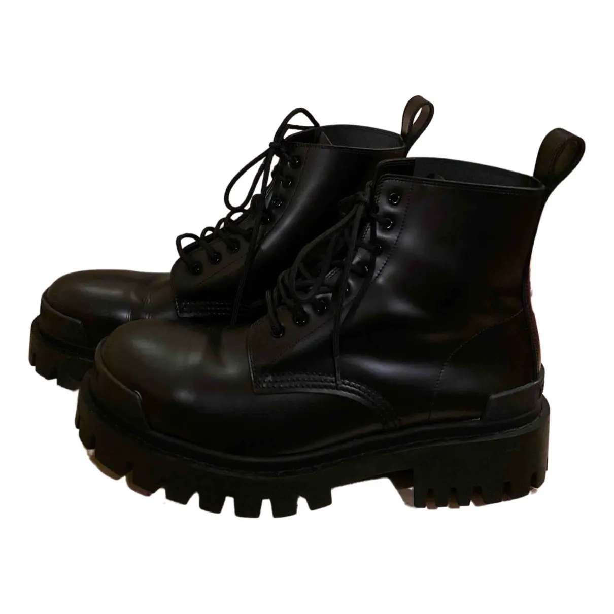 Strike leather boots Balenciaga