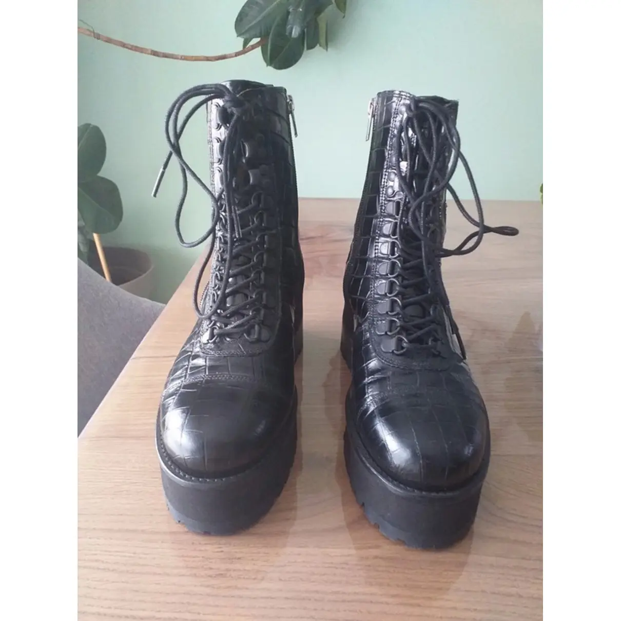 Buy The Kooples Leather lace up boots online