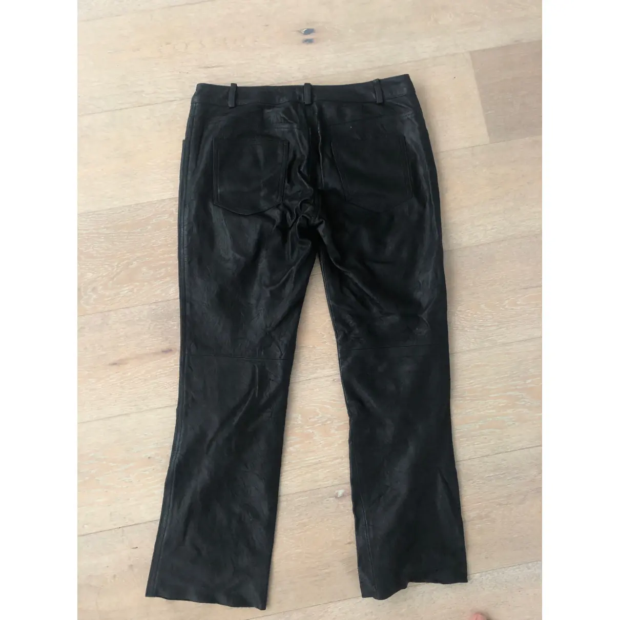 Leather straight pants The Row