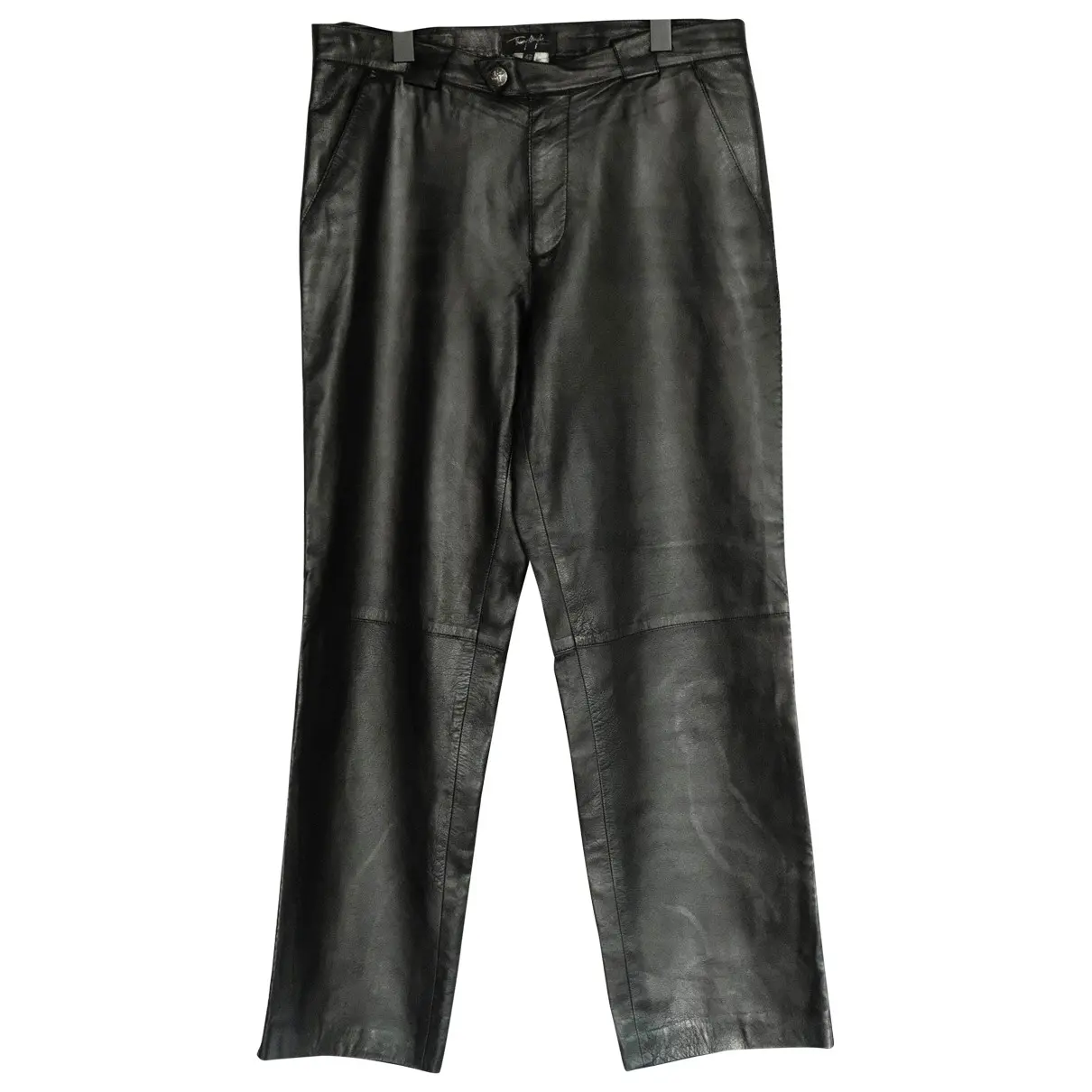 Leather straight pants Thierry Mugler - Vintage