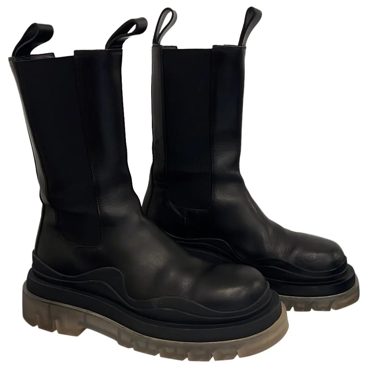 Tire leather biker boots