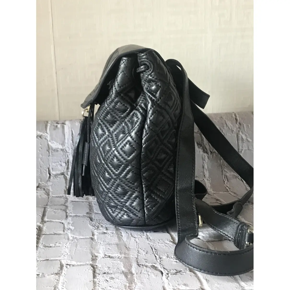 Leather backpack Tory Burch