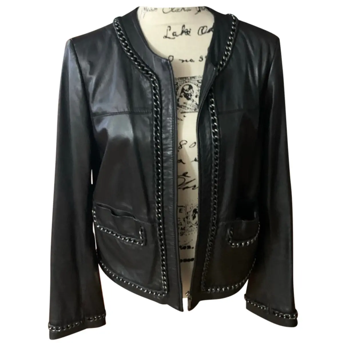 Leather biker jacket Tory Burch