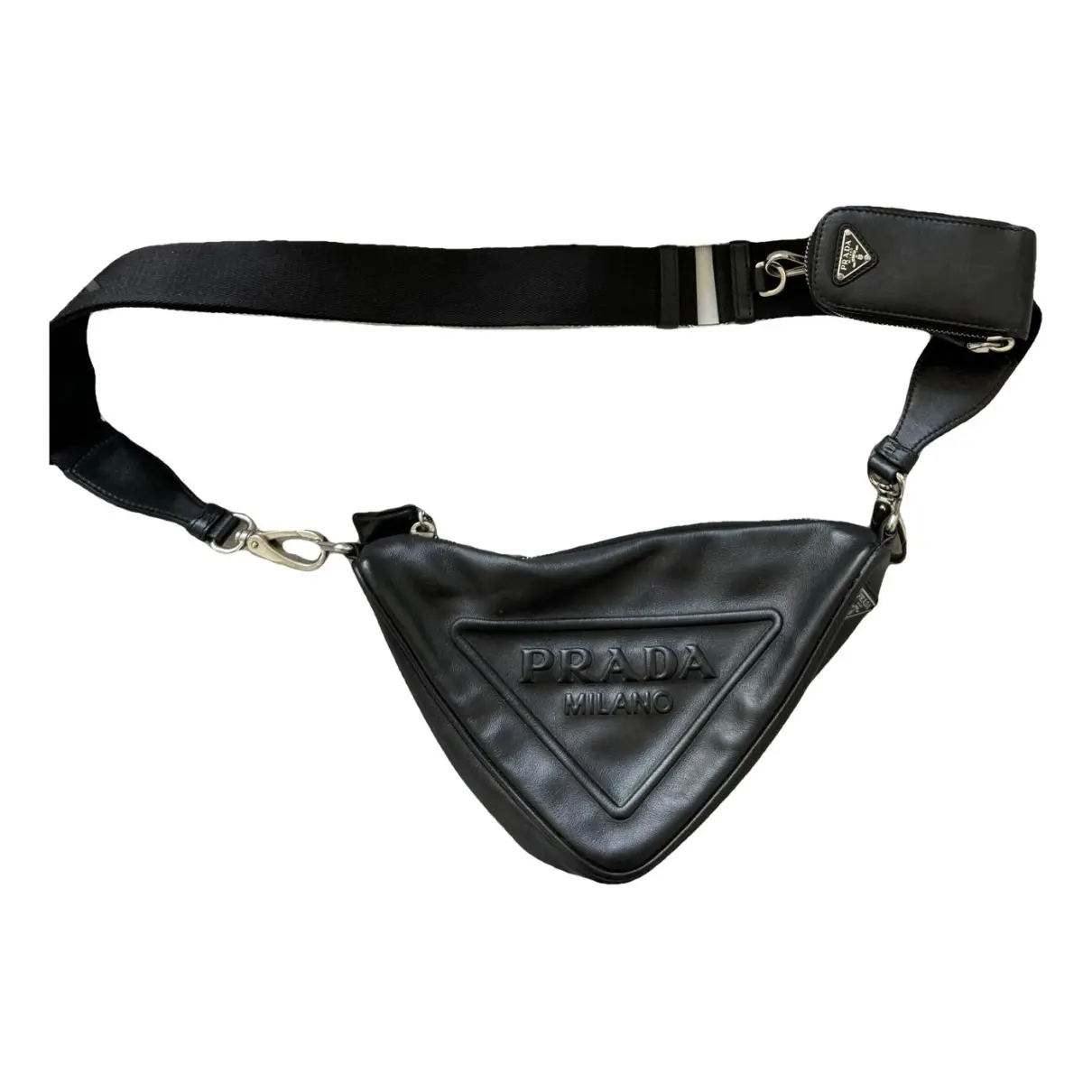 Triangle leather crossbody bag