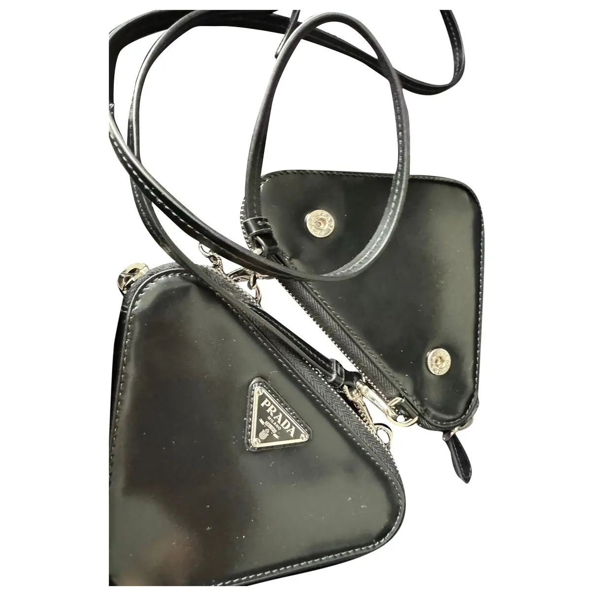 Triangle leather crossbody bag
