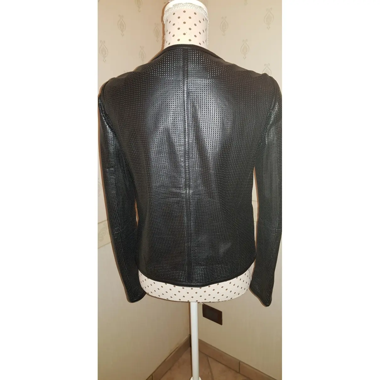 Trussardi Jeans Leather biker jacket for sale