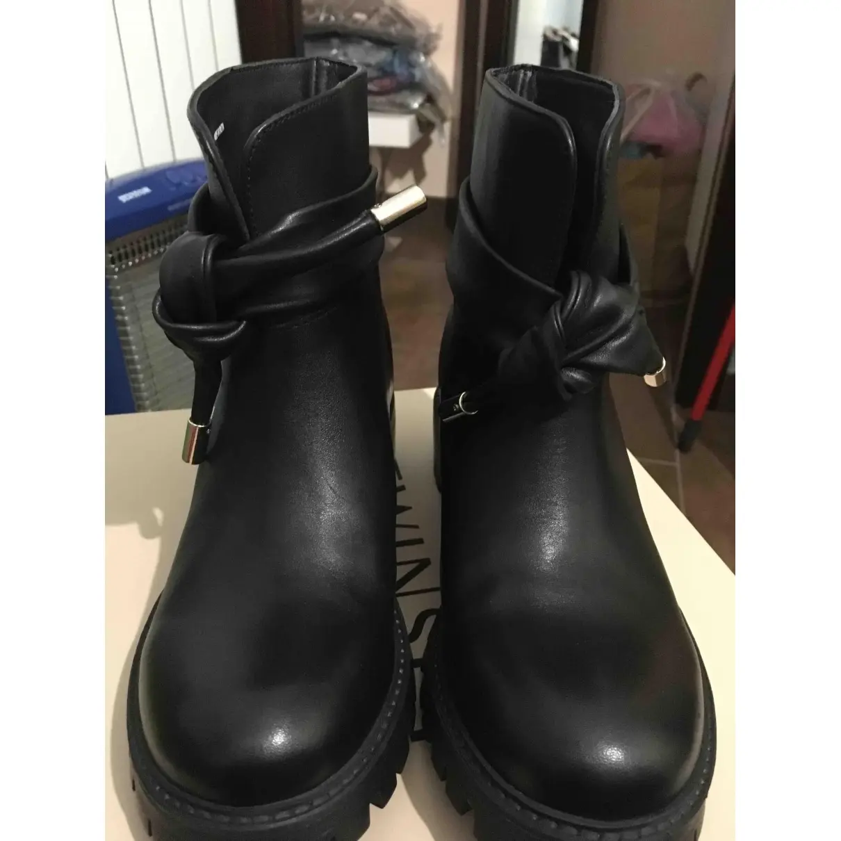 Leather biker boots Twinset
