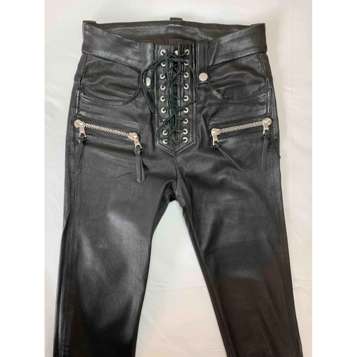 Leather slim pants Unravel