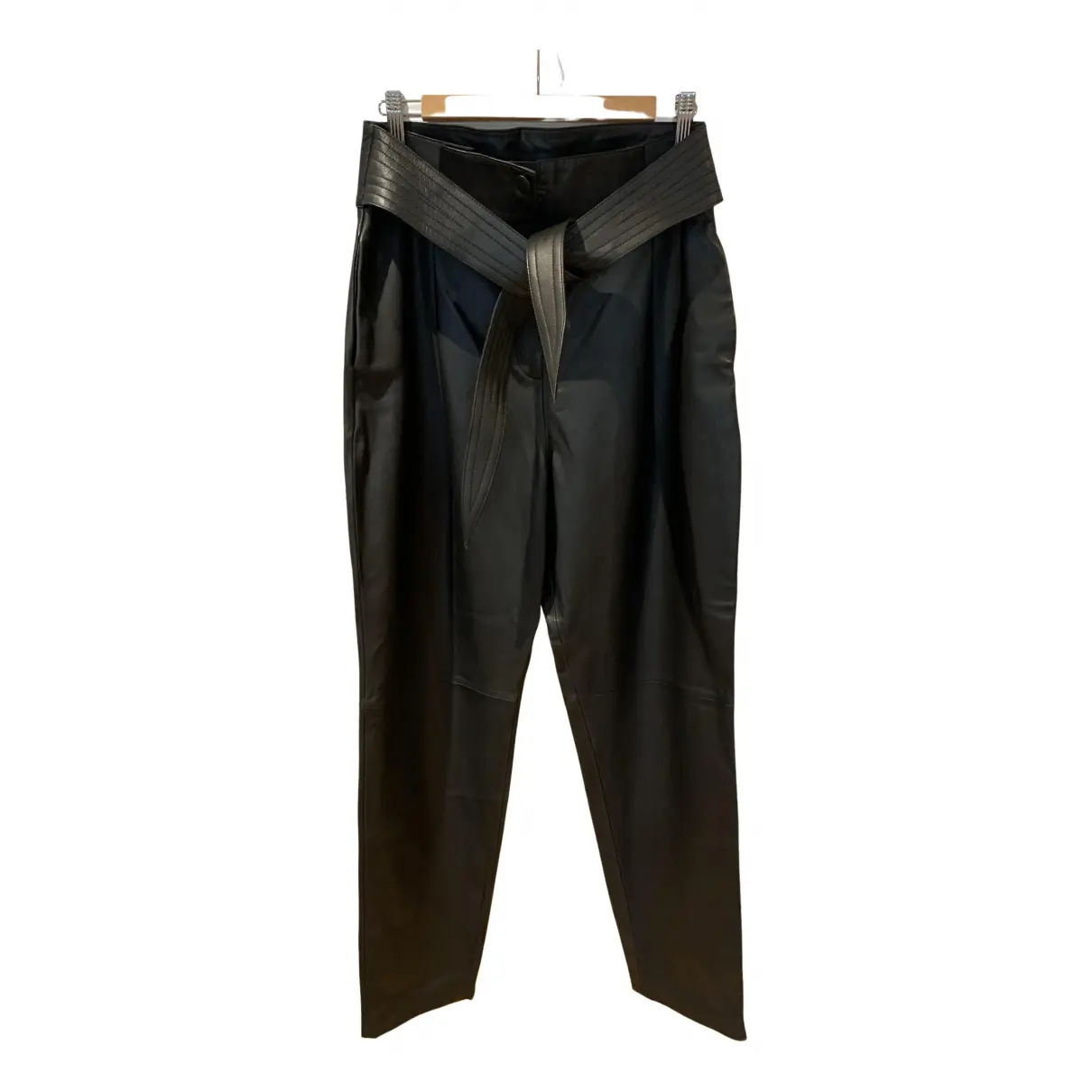 Leather straight pants Uterque