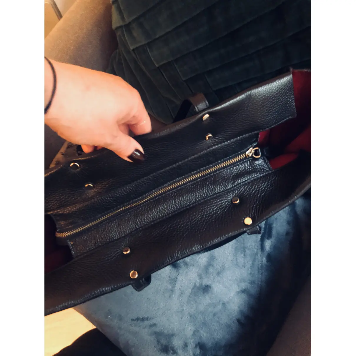 Leather handbag V 73