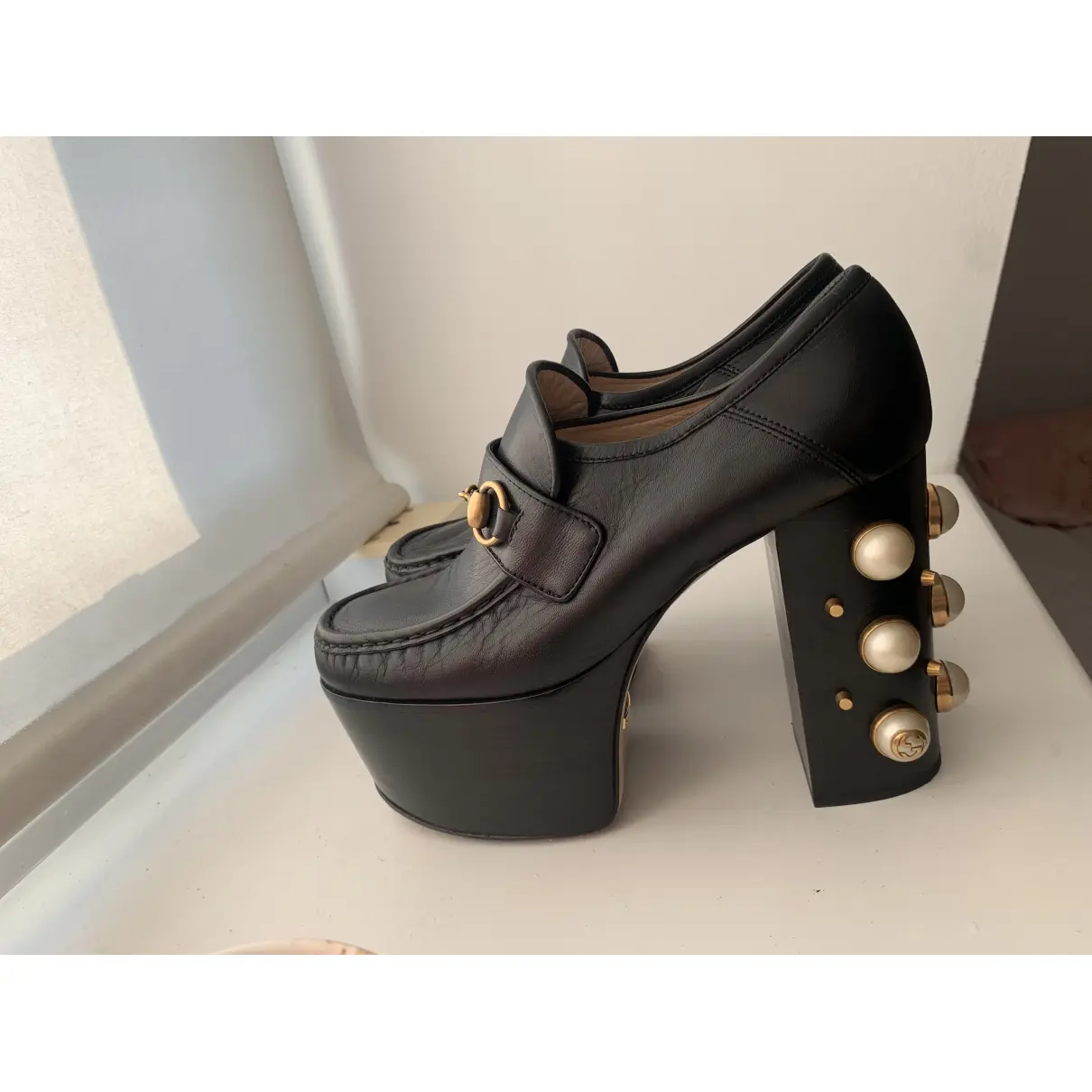 Buy Gucci Vegas leather heels online