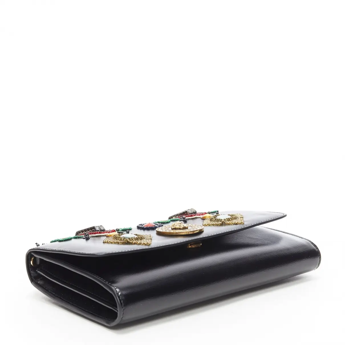 Leather clutch bag Versace