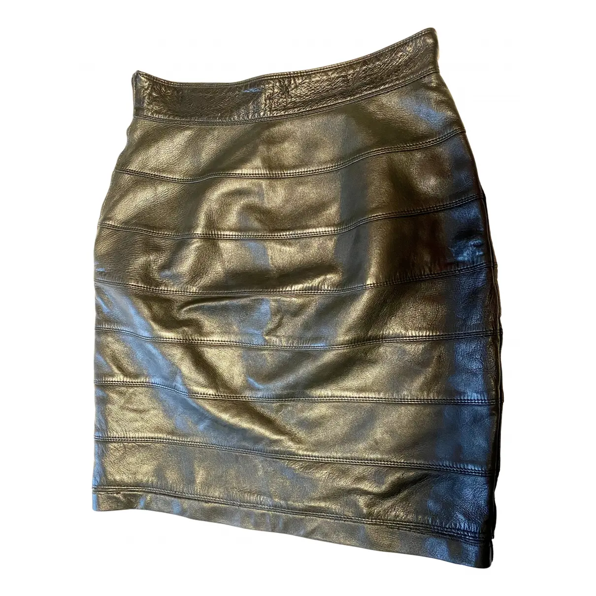 Leather mini skirt Versace - Vintage