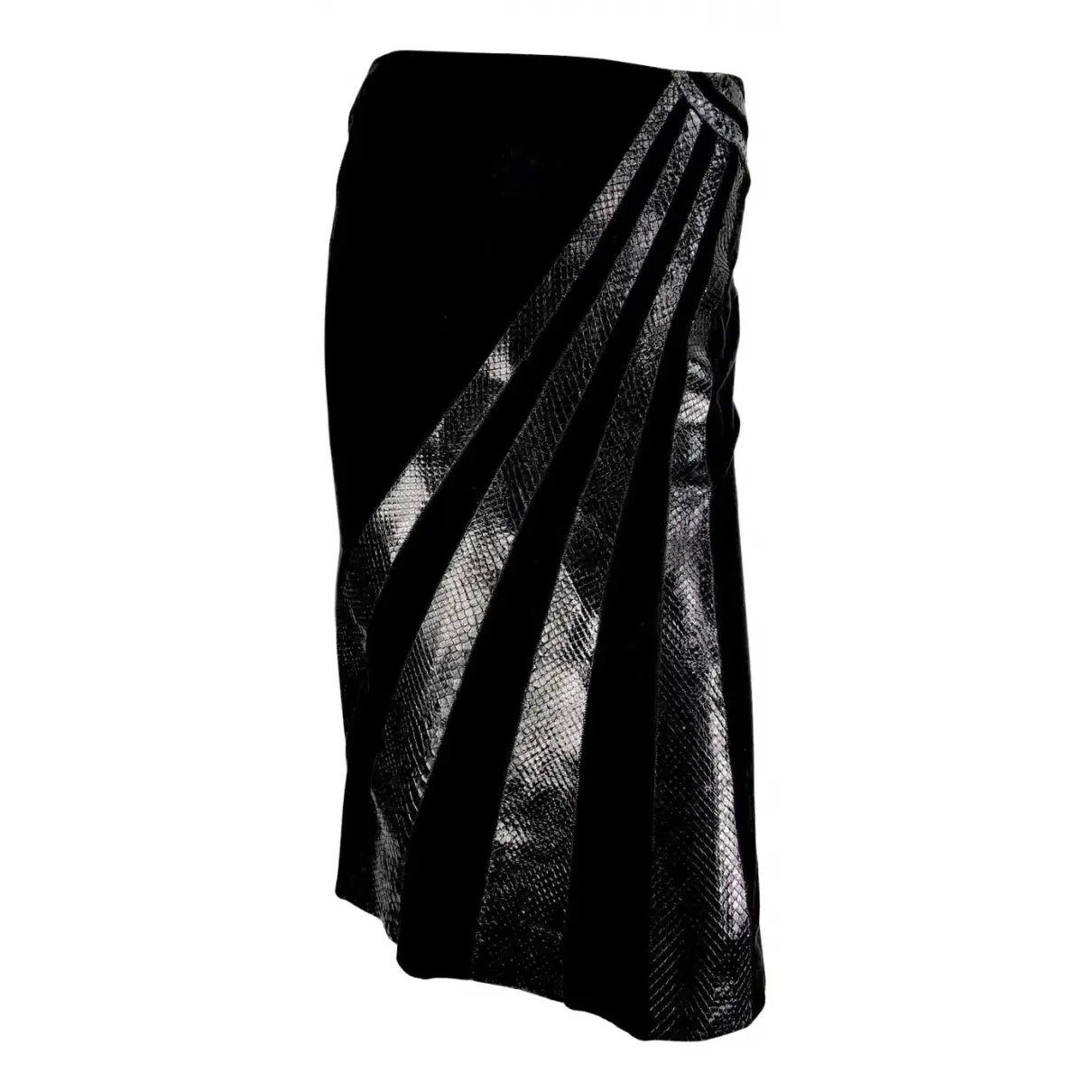 Leather mid-length skirt Versace - Vintage