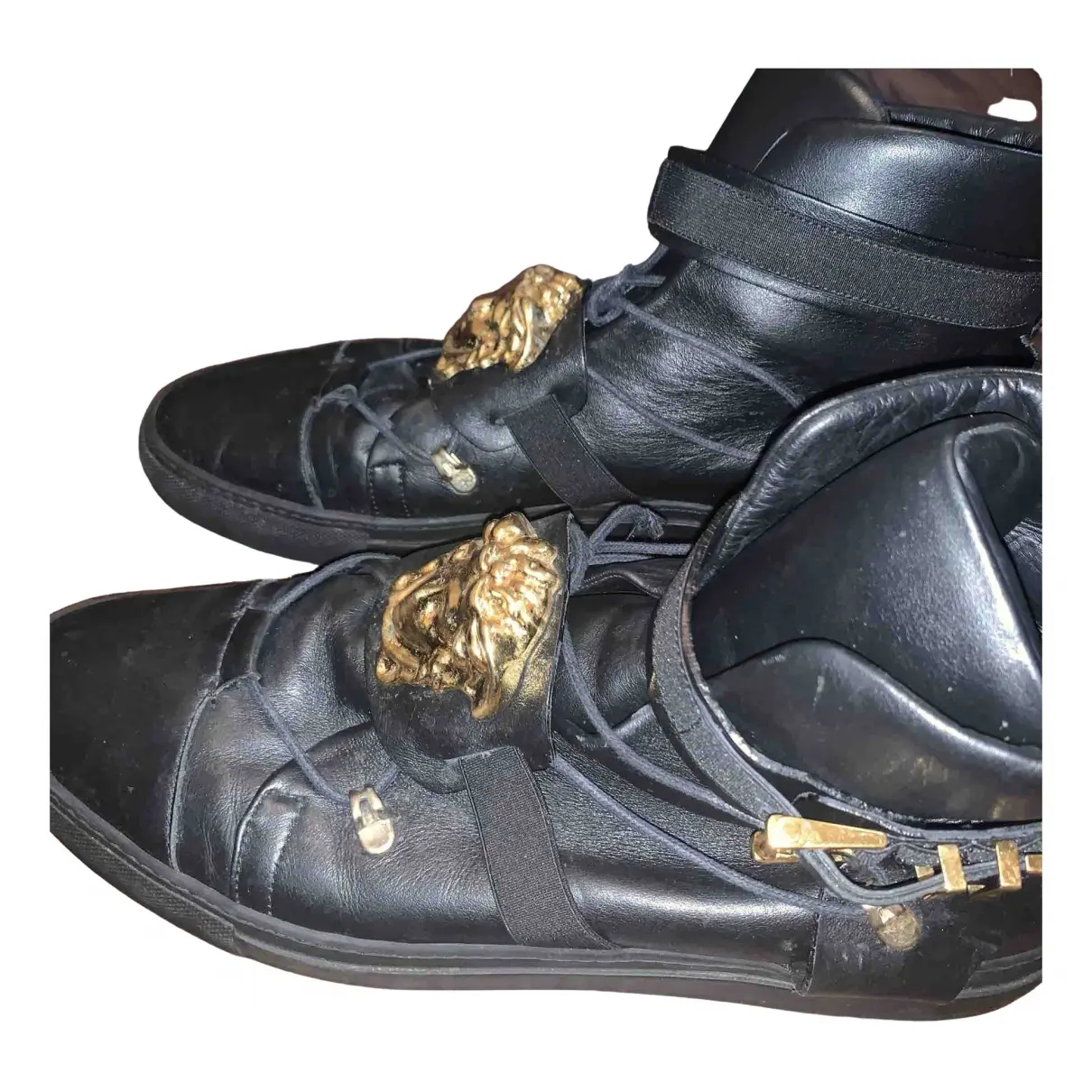 Leather high trainers Versace