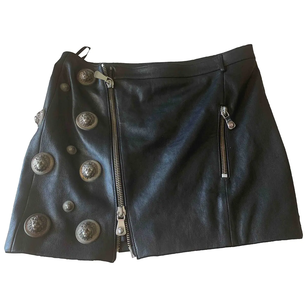 Leather mini skirt Versus